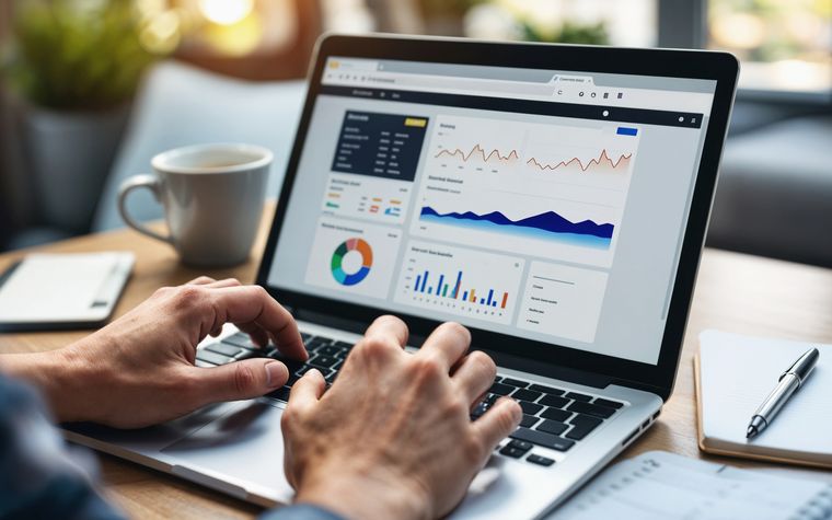Notebook exibindo um dashboard de análise de dados